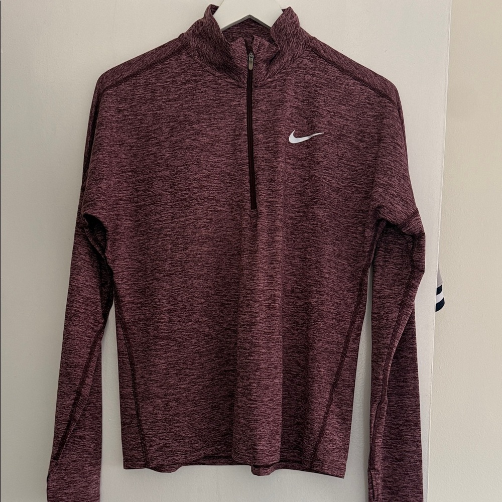 Nike Maroon Heather 1/4 Zip Performance Pullover